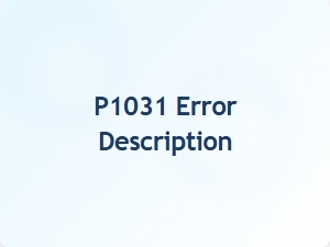 Code P1031 Error Description Definition