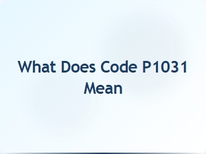 What Does Code P1031 Mean