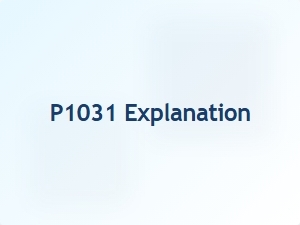 Code P1031 Error Causes Explained